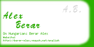alex berar business card